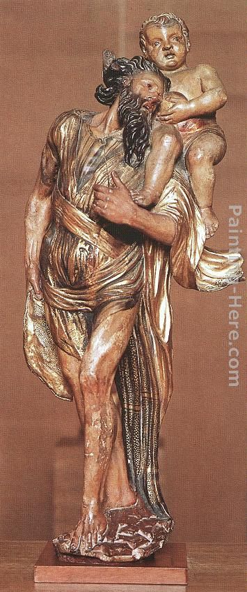 St Christopher painting - Alonso Berruguete St Christopher art painting St Christopher painting - Alonso Berruguete St Christopher art painting